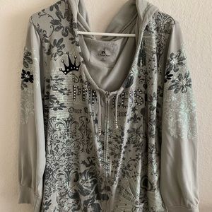 Disney Parks Princess zip up hoodie gray size 2x